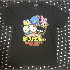 💰2/$10 Kids My Hero Academia hello kitty&friends black t-shirt- size small